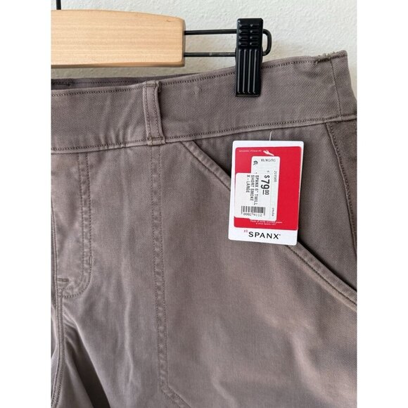 $79 Spanx Brown Taupe Stretch Pull On Utility Shorts Women's XL Extra Large - Picture 2 of 4